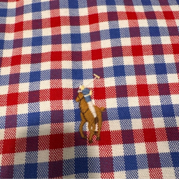 Ralph Lauren Men’s Sz 3XBT Button Down Oxford Shirt Short Sleeve Gingham NWT - Picture 2 of 13